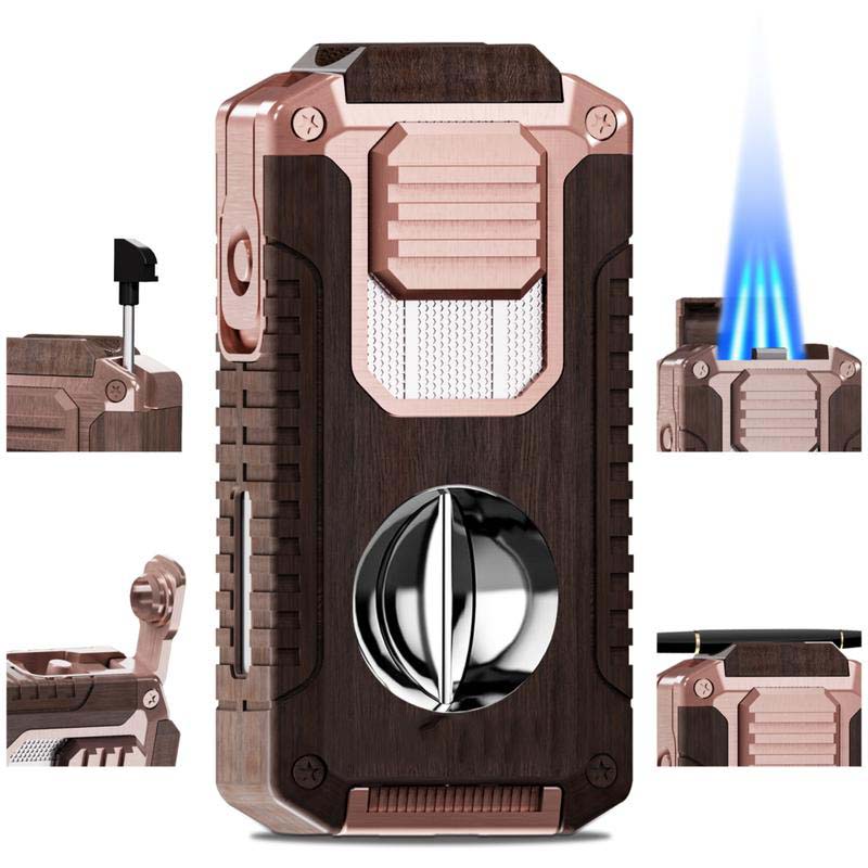 5-in-1 Refillable Cigar Torch Lighter with Cutter - image 1