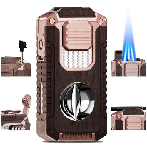 5-in-1 Refillable Cigar Torch Lighter with Cutter - image 1