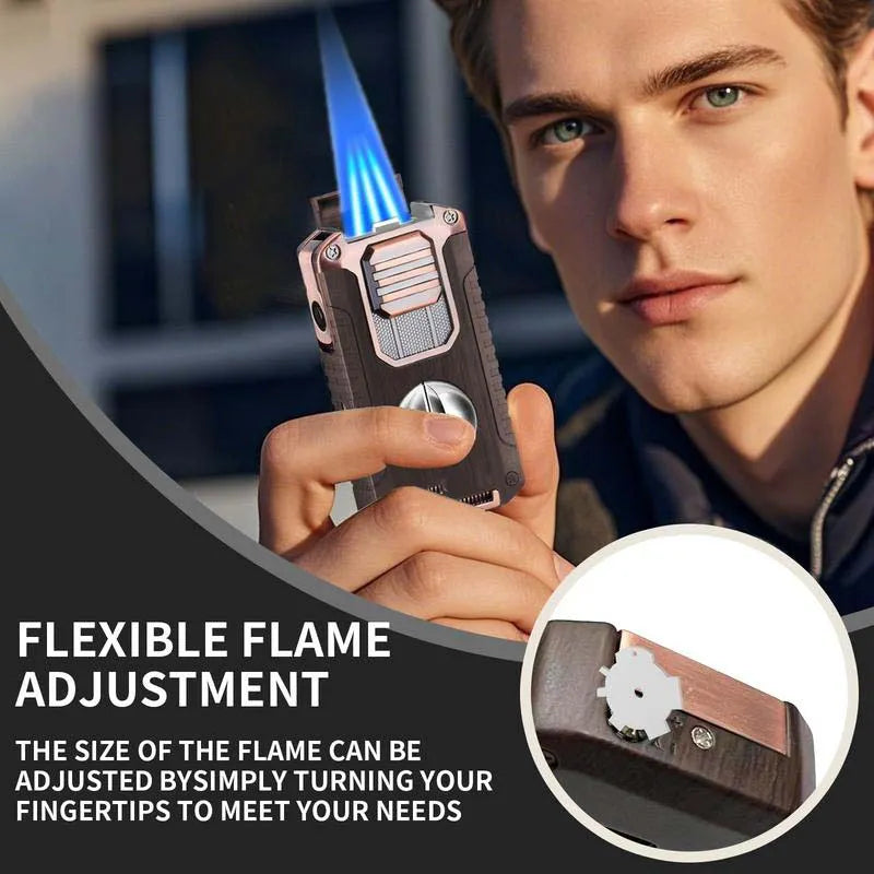 5-in-1 Refillable Cigar Torch Lighter with Cutter - image 5