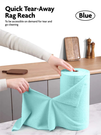 New Easy Tear-Away Microfiber Towel Roll (40-Pack) - Ultra-Absorbent, Eco-Friendly & Lint-Free - 12x12(Blue) - image 2