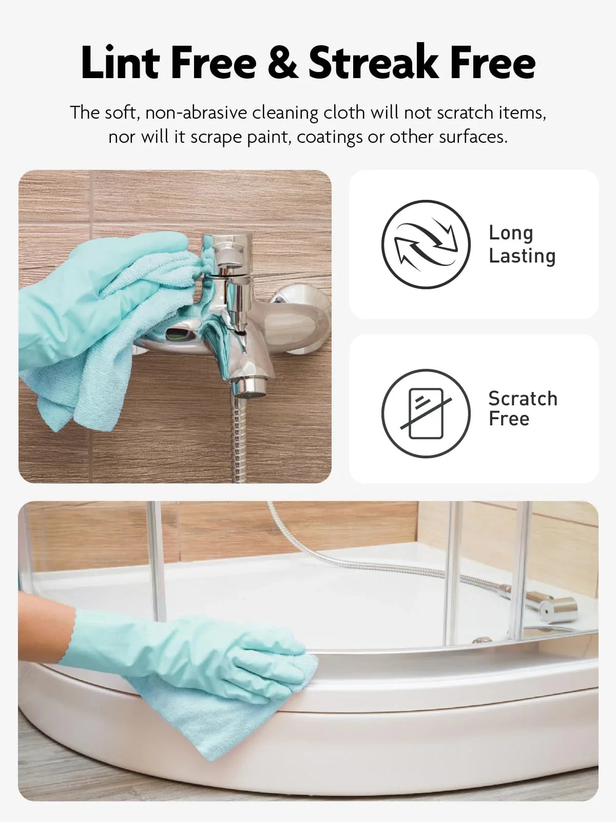 New Easy Tear-Away Microfiber Towel Roll (40-Pack) - Ultra-Absorbent, Eco-Friendly & Lint-Free - 12x12(Blue) - image 5