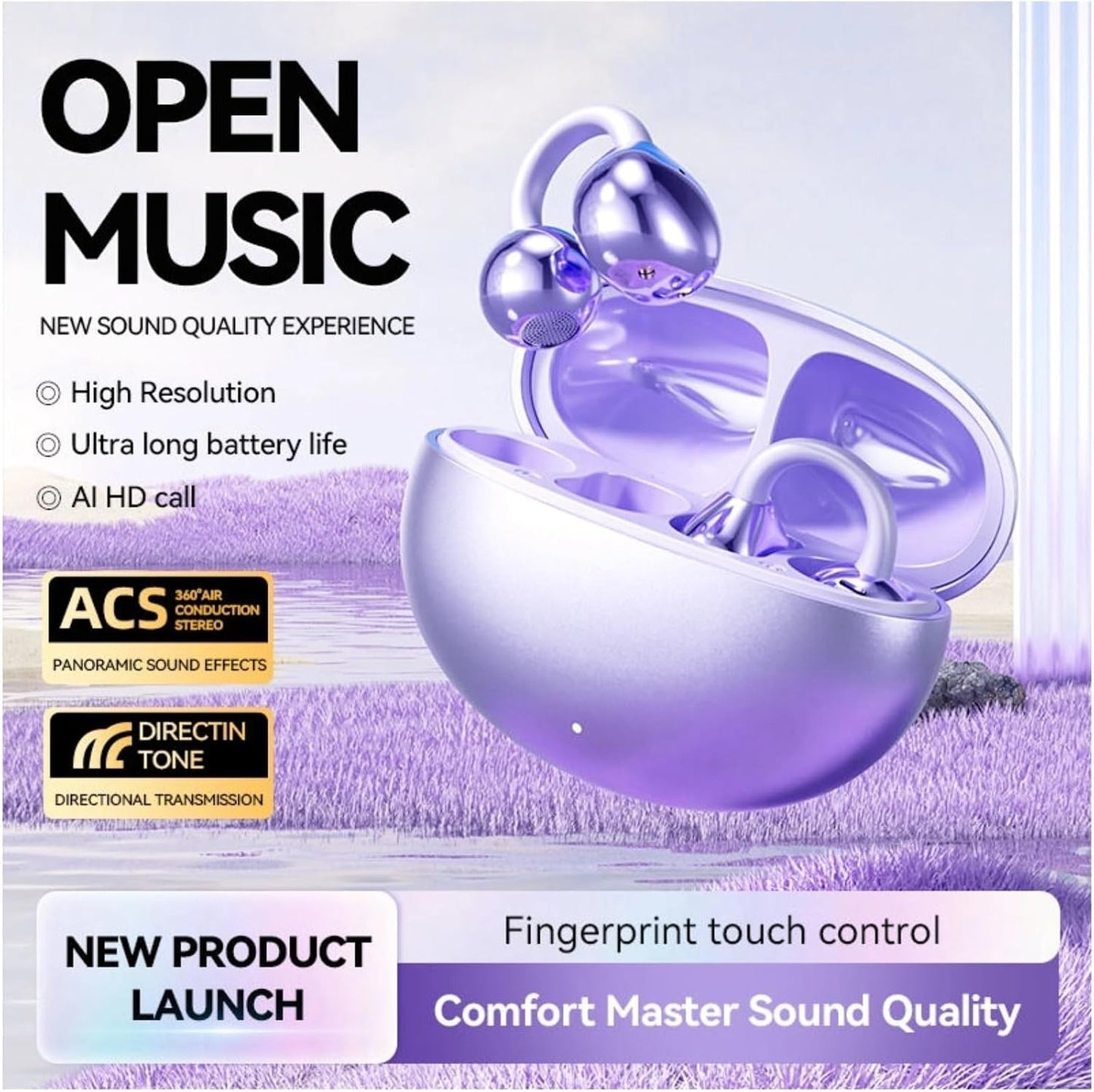 Open-Ear Clip-On Bluetooth Earbuds – product image 3