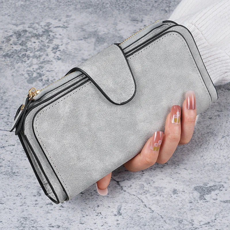 Women’s Large-Capacity RFID Trifold Wallet