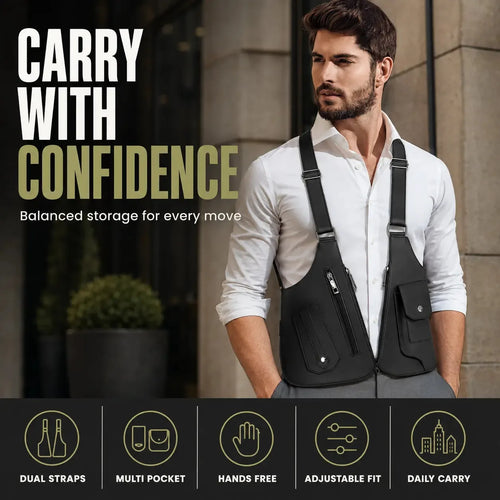 Men's Outdoor Leather Sports Chest Bag