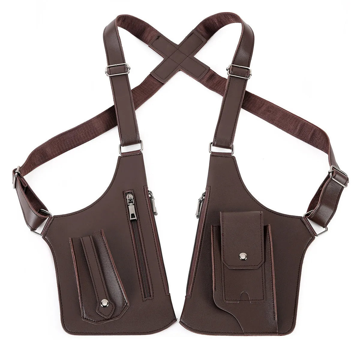 Men's Outdoor Leather Sports Chest Bag