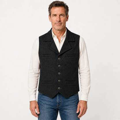 Men’s Vintage Herringbone Tweed Vest