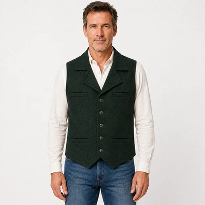 Men’s Vintage Herringbone Tweed Vest