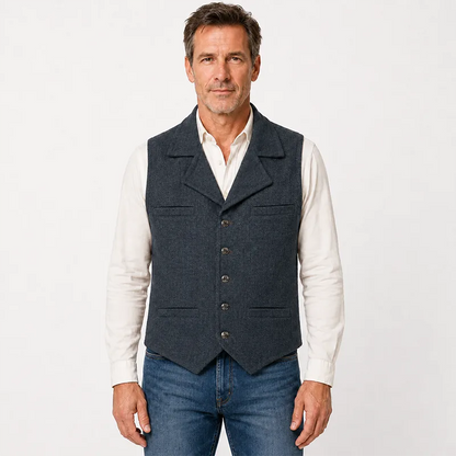 Men’s Vintage Herringbone Tweed Vest