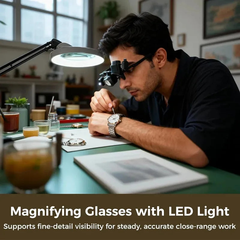 LED Headband Magnifier with 4 Lens Plates – product image 2