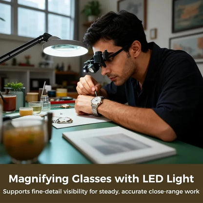 LED Headband Magnifier with 4 Lens Plates – product image 2