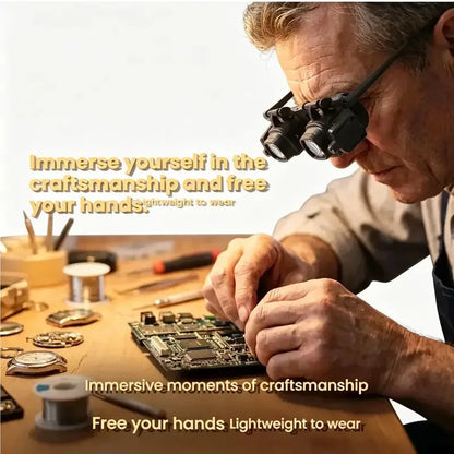 LED Headband Magnifier with 4 Lens Plates – product image 4