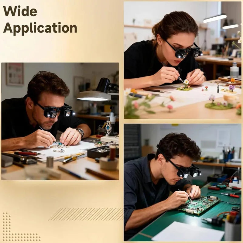 LED Headband Magnifier with 4 Lens Plates – product image 5