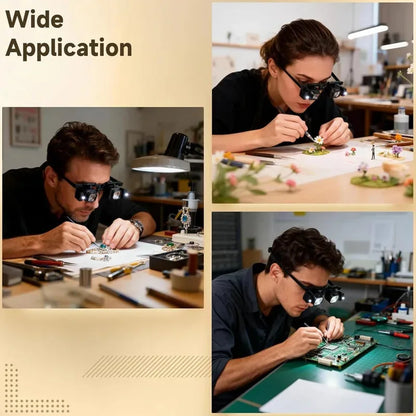 LED Headband Magnifier with 4 Lens Plates – product image 5
