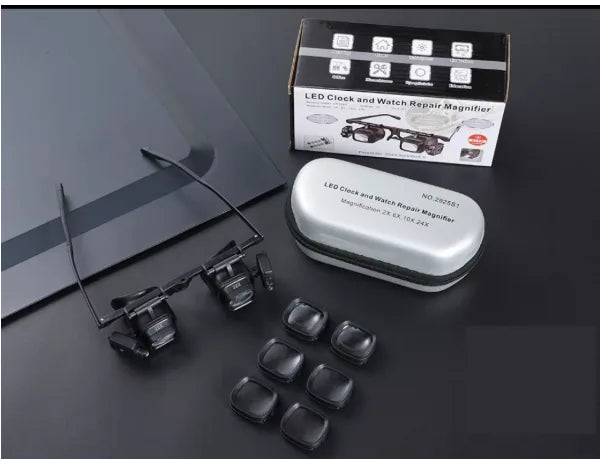 LED Headband Magnifier with 4 Lens Plates