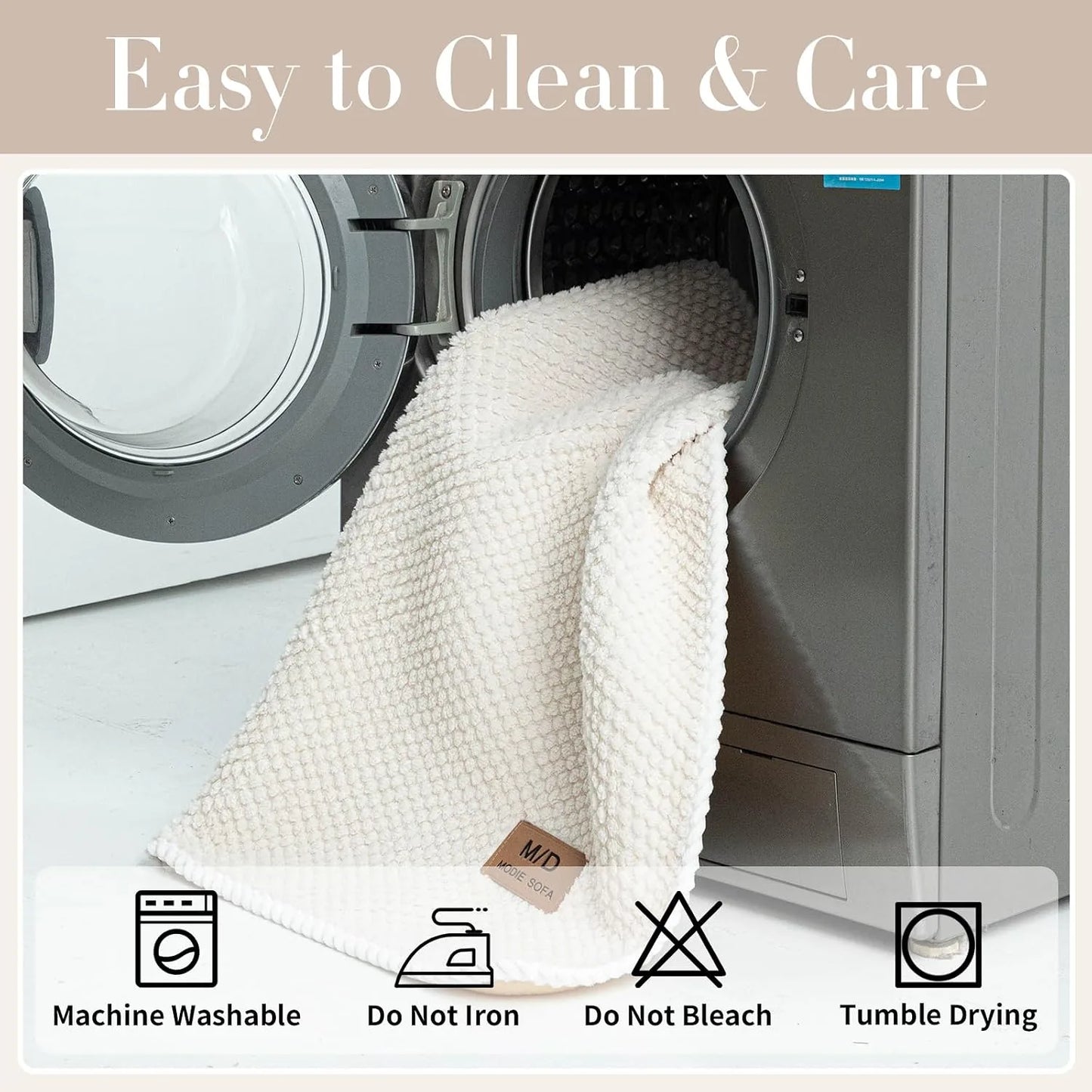Plush Bubble-Fleece Non-Slip Sofa Cover