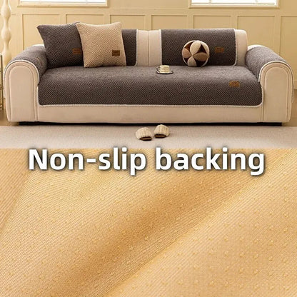 Plush Bubble-Fleece Non-Slip Sofa Cover