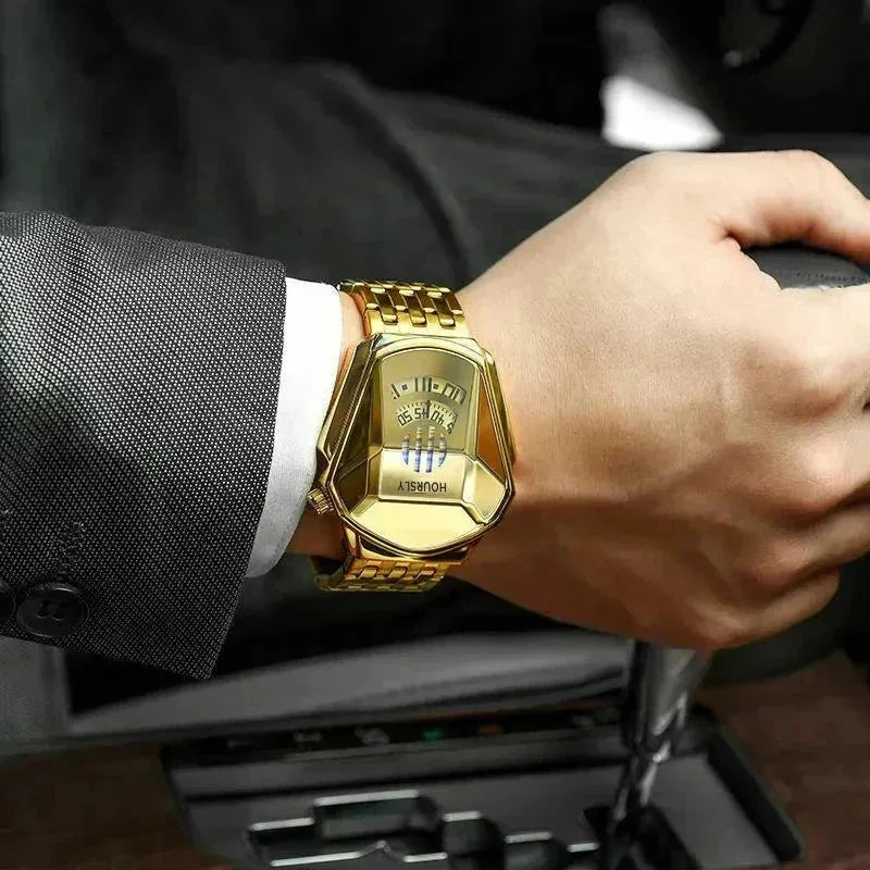 Men's Geometric Digital-Quartz Stainless Steel Watch – product image 4