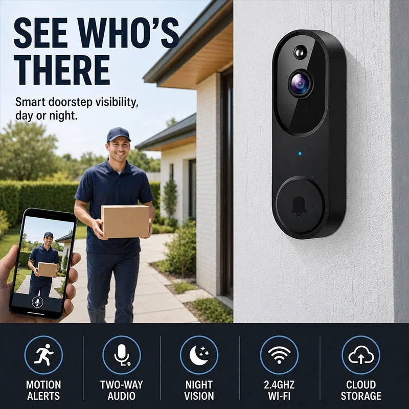 1080P Wireless Video Doorbell with Indoor Chime