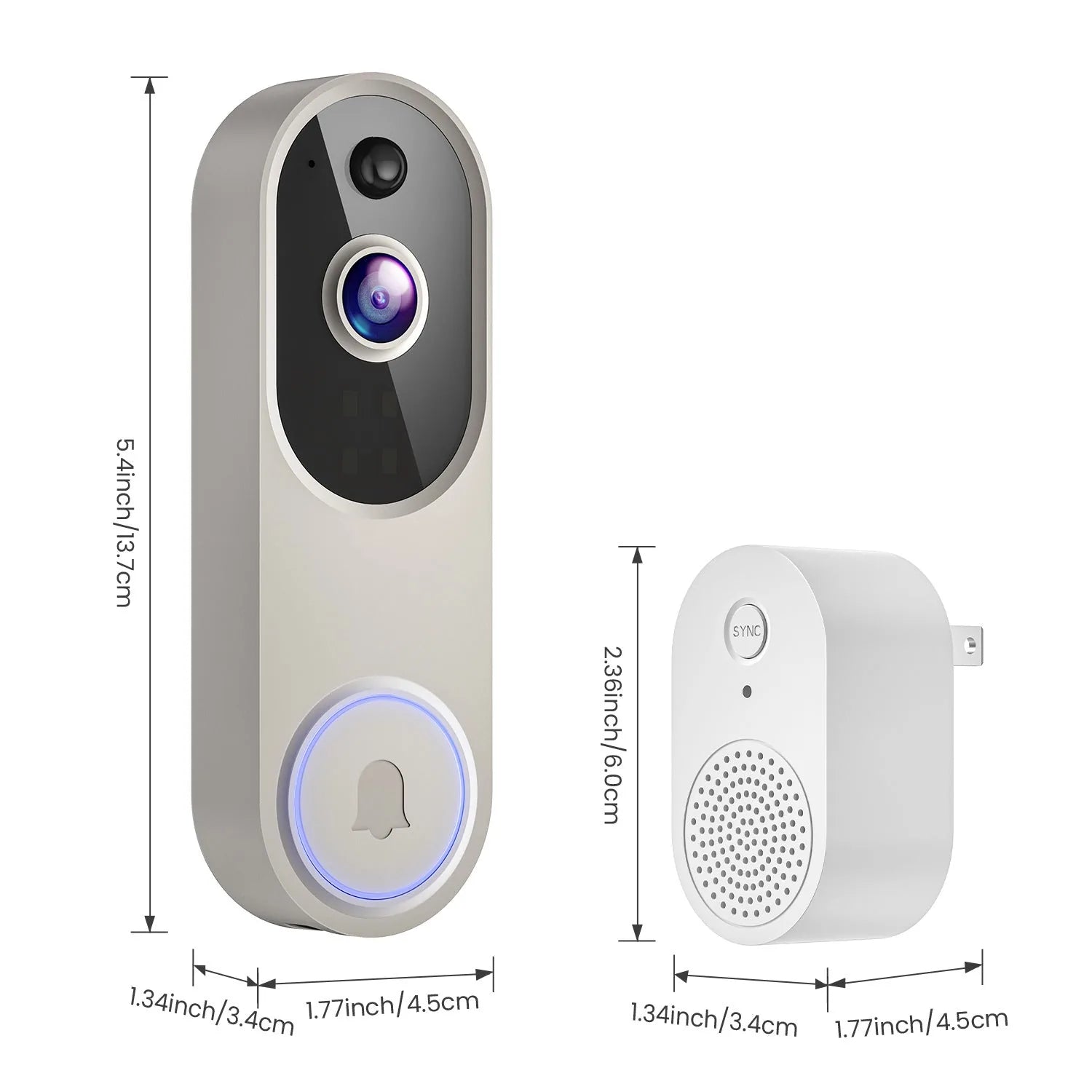 1080P Wireless Video Doorbell with Indoor Chime
