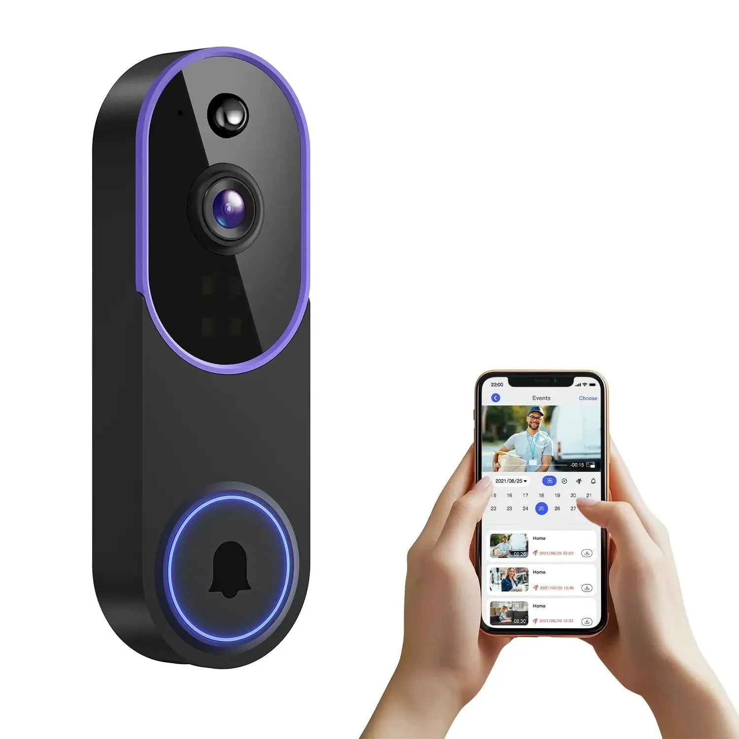 1080P Wireless Video Doorbell with Indoor Chime – product image 2