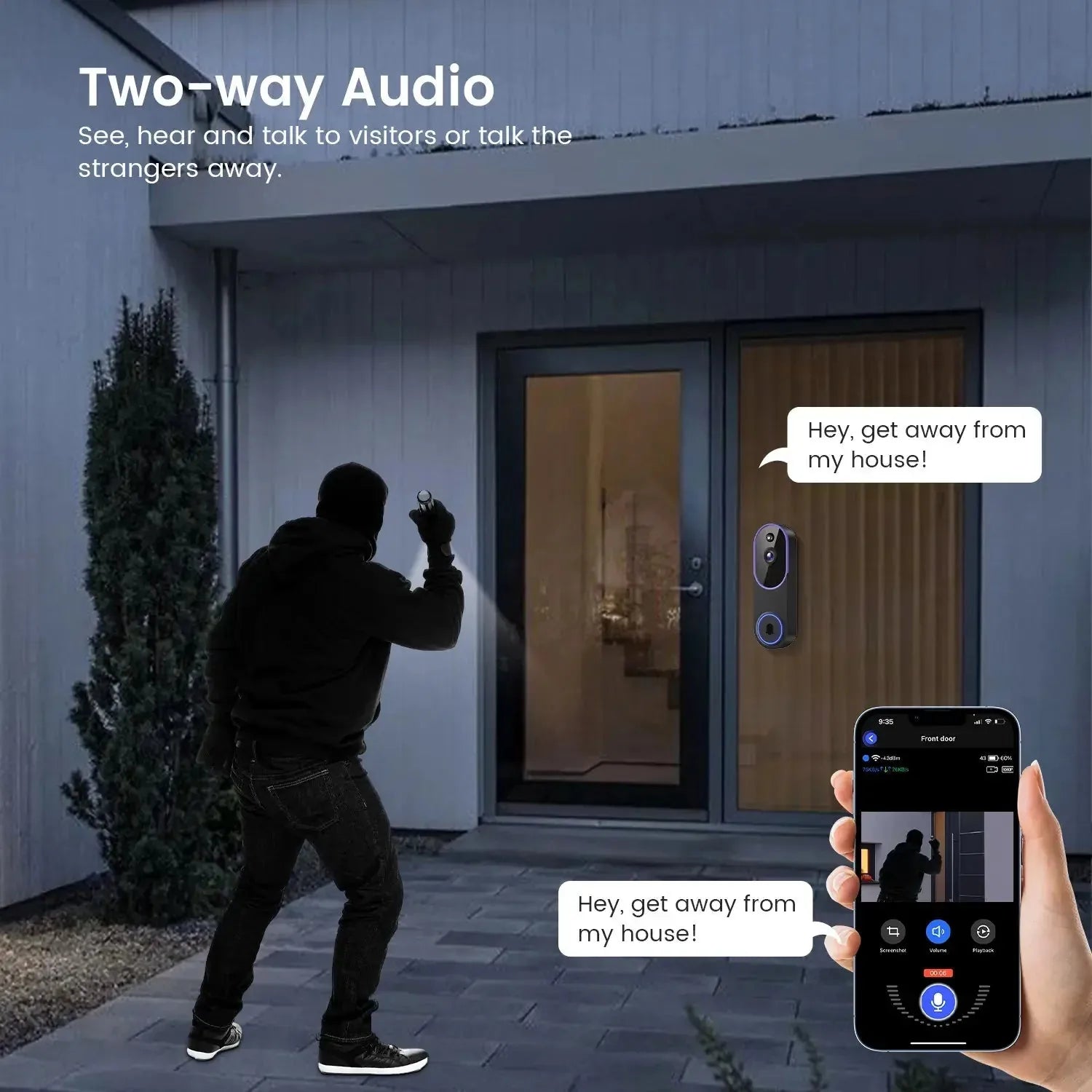 1080P Wireless Video Doorbell with Indoor Chime – product image 5