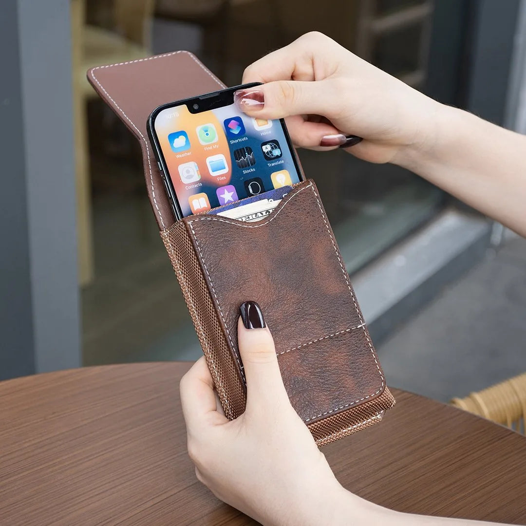 Vertical Belt Phone Pouch with Zipper Pockets – product image 6