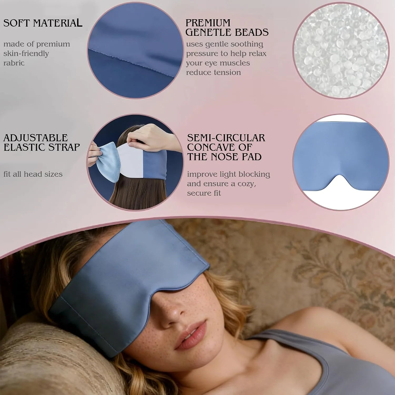 Weighted Silk Sleep Mask with Light-Blocking Fit – product image 4