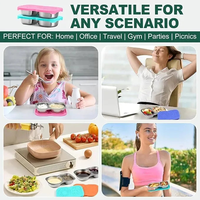 150 ml Dual-Compartment Stainless Steel Snack Container – product image 1