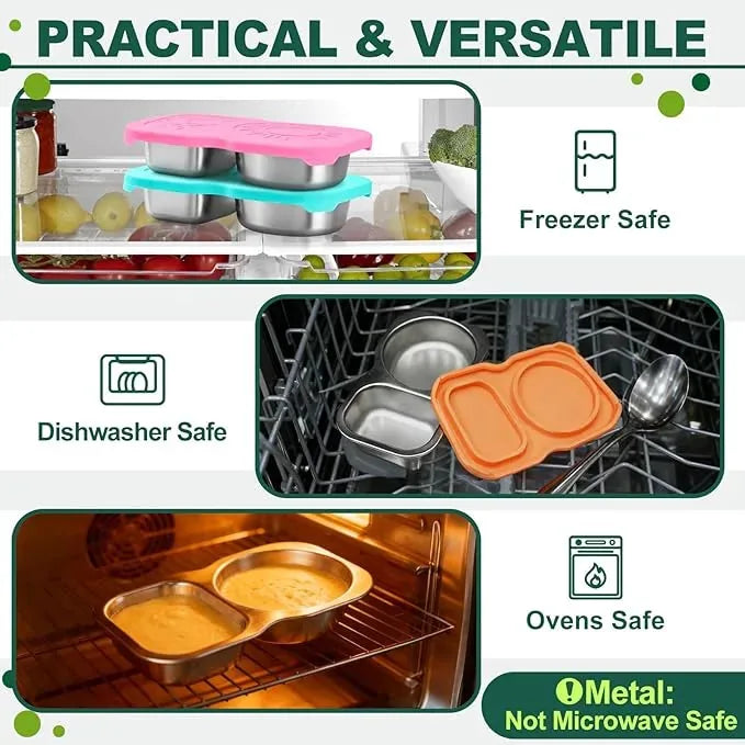 150 ml Dual-Compartment Stainless Steel Snack Container – product image 3