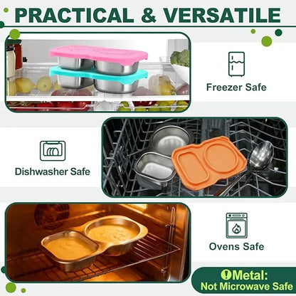 150 ml Dual-Compartment Stainless Steel Snack Container – product image 3