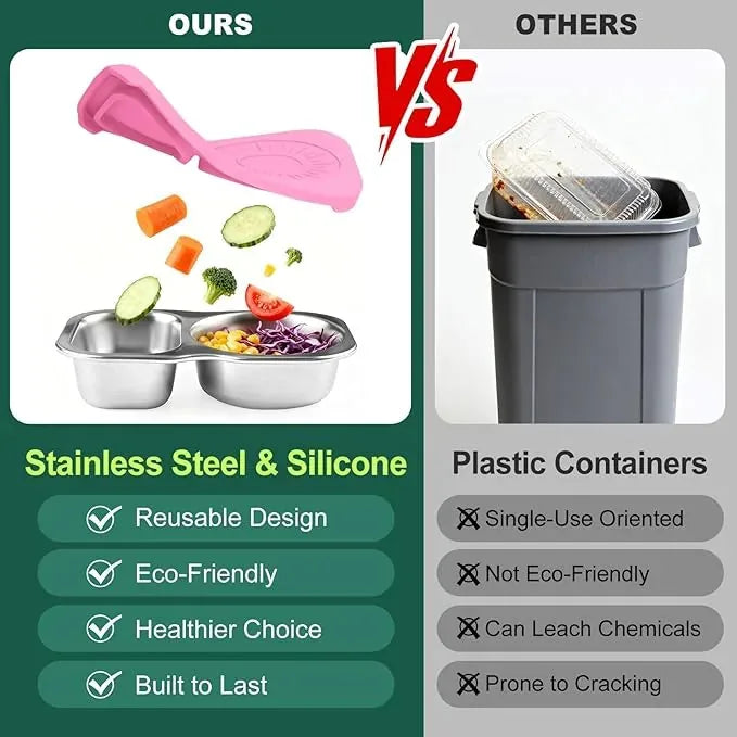 150 ml Dual-Compartment Stainless Steel Snack Container – product image 5