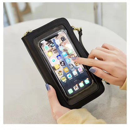 Leather Crossbody Phone Bag for Women
